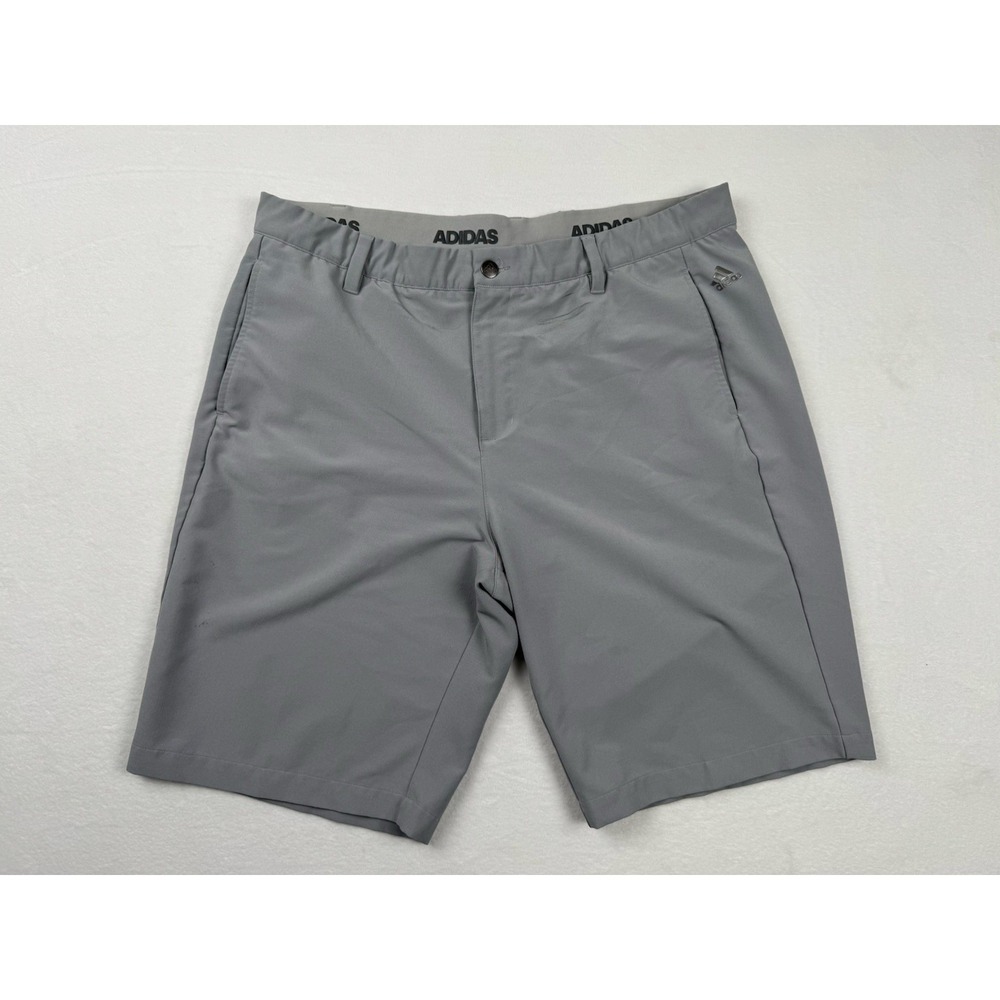 Adidas Golf Shorts Men's Gray Stretch Performance Flat Front Lightweight Size 38